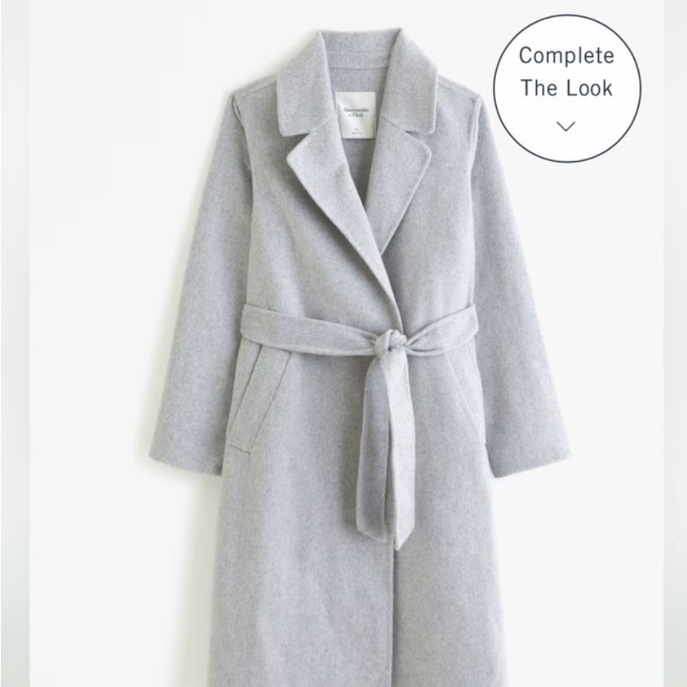 Gray Wool belted dad Trench Coat